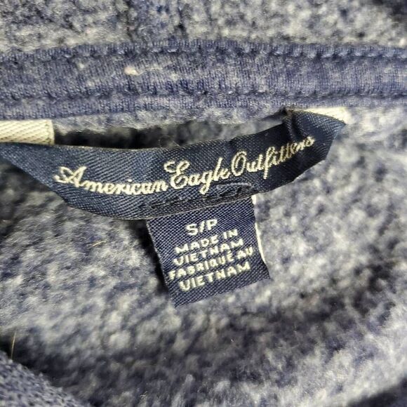 American Eagle Outfitters Women’s Navy Blue Logo Hoodie Sweatshirt Size Small - Picture 3 of 6